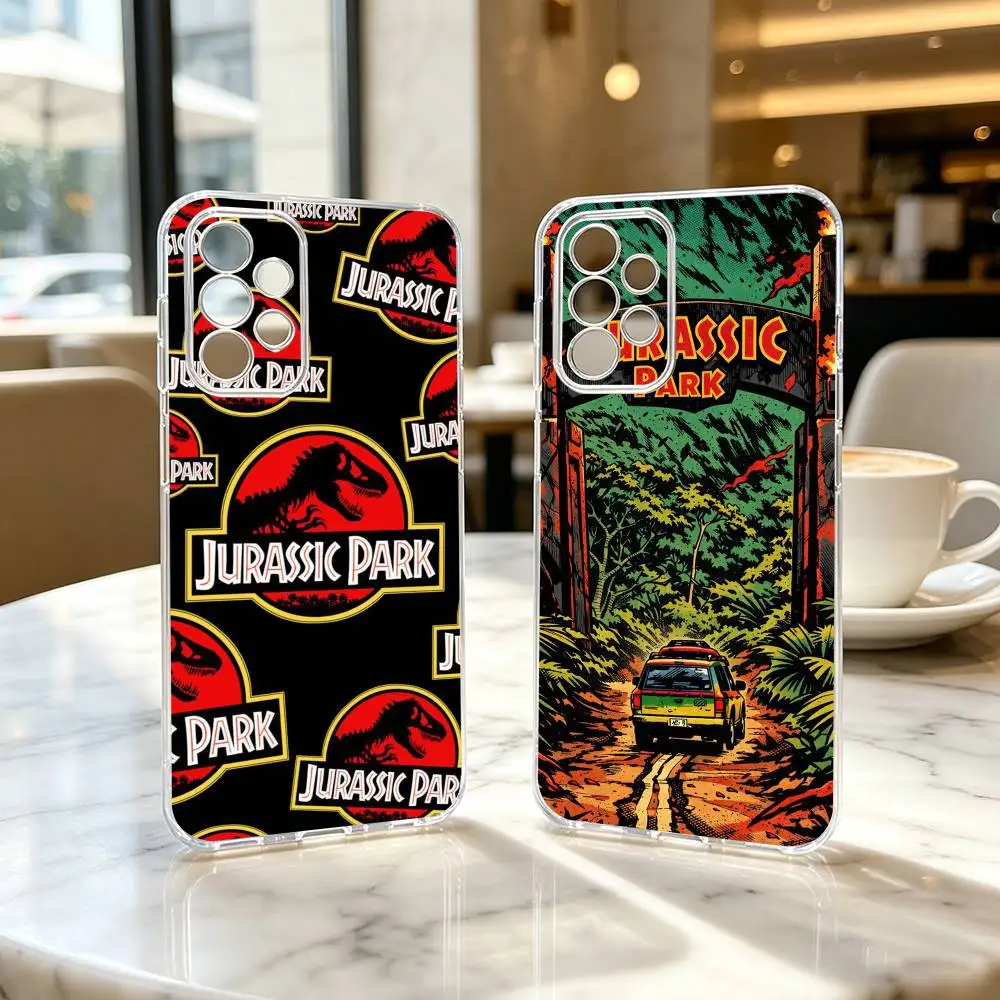 J-Jurassic Park Dinosaur W-World Phone Case Transparent Silicone Soft For Samsung S25,S24,S21,S22,S23,S30,Ultra,S20,Plus,Fe