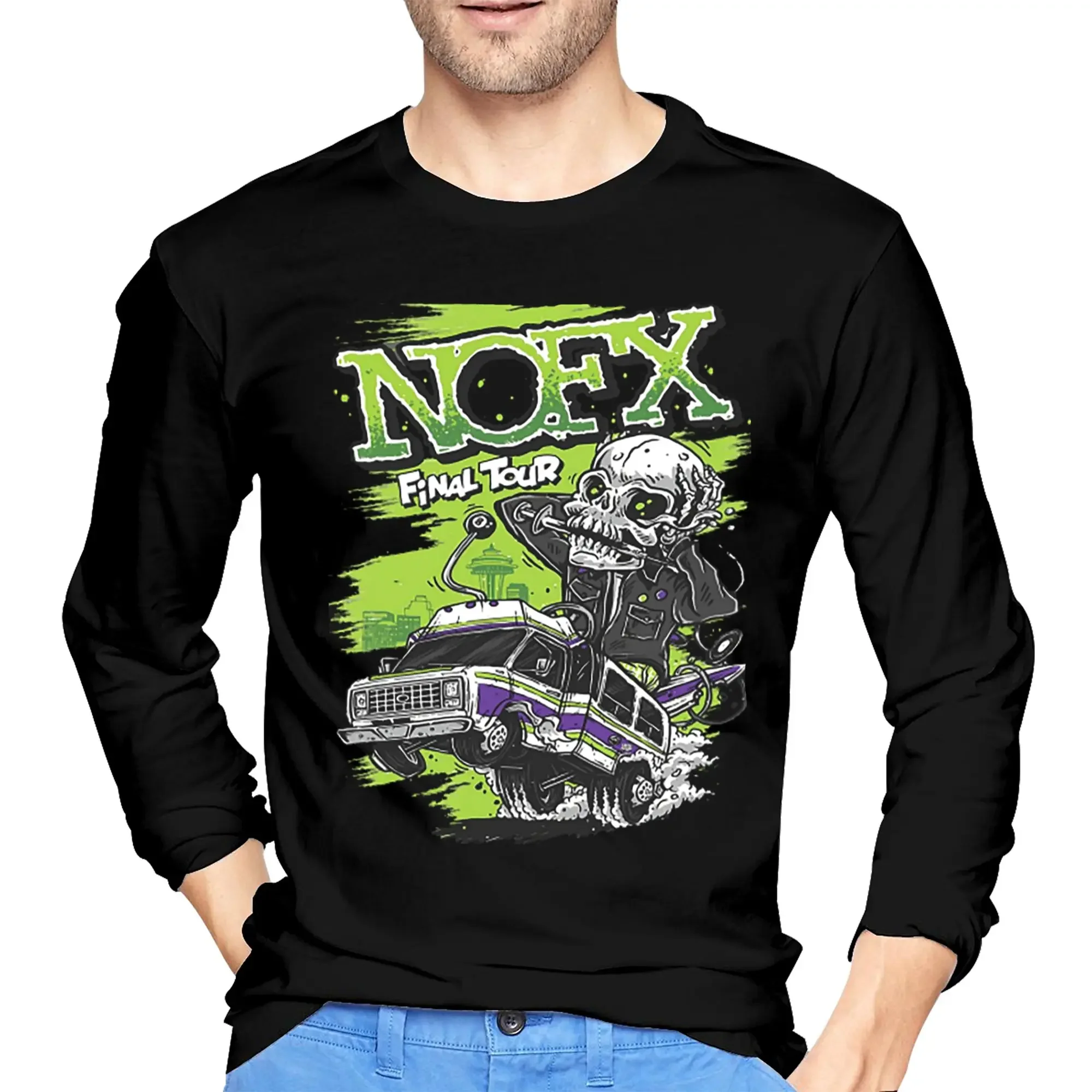

Nofx Men's Long Sleeved T-shirt Fashion Round Neck T shirts Spring and Autumn Men tops
