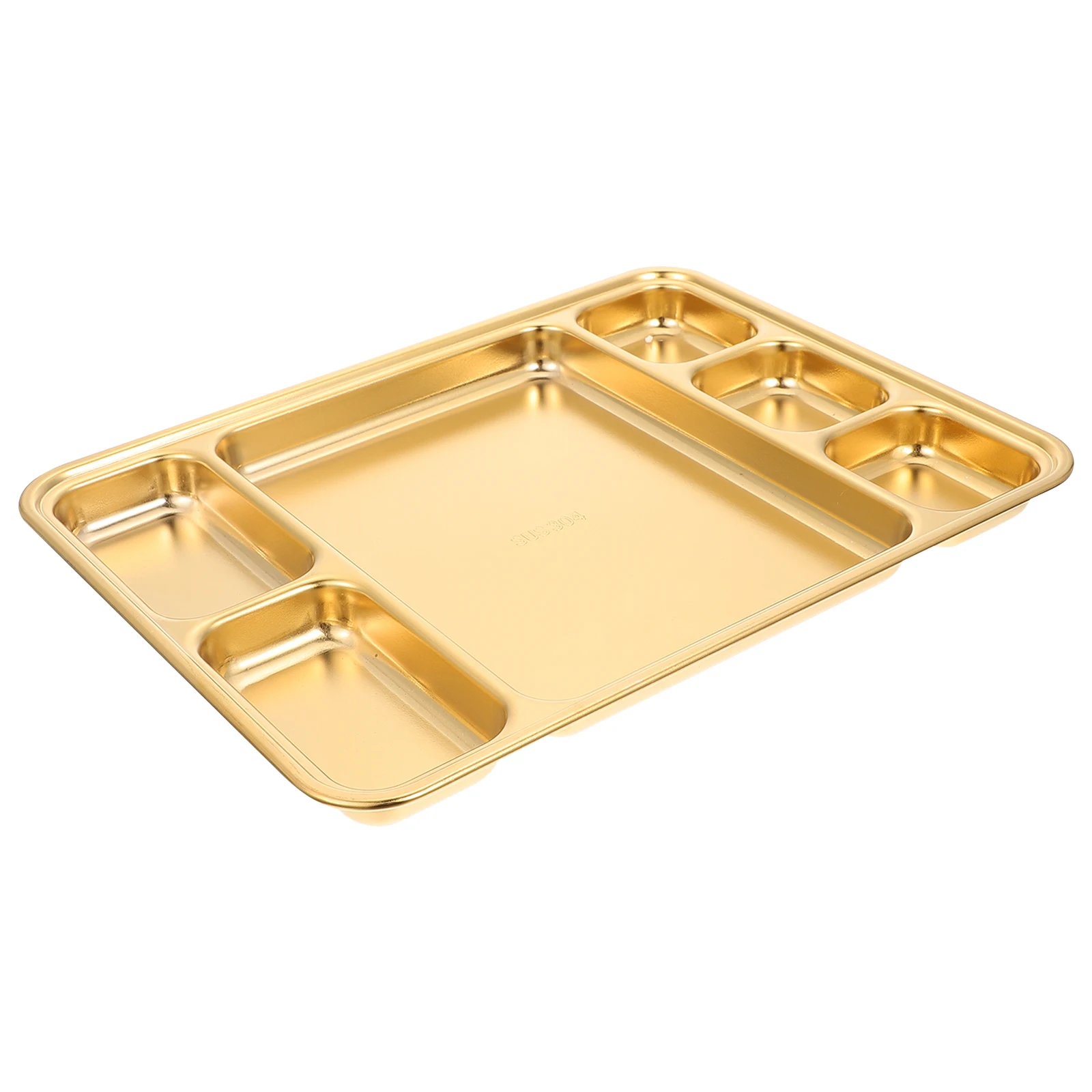

1Pcs Stainless Steel Divided Plate Breakfast Plate Food Storage Serving Dish Household Tableware Food Container