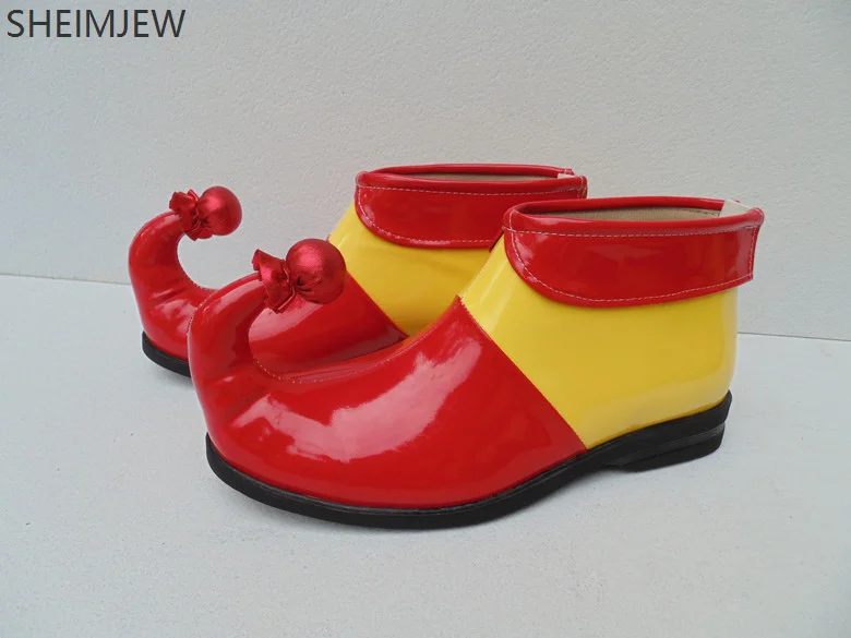 Buty Klauna w Paski Karnawałowe Dorosły Dzieci Buty Klauna Halloween Buty do Odgrywania Ról Kostiumy Cyrkowe Akcesoria na Imprezę
