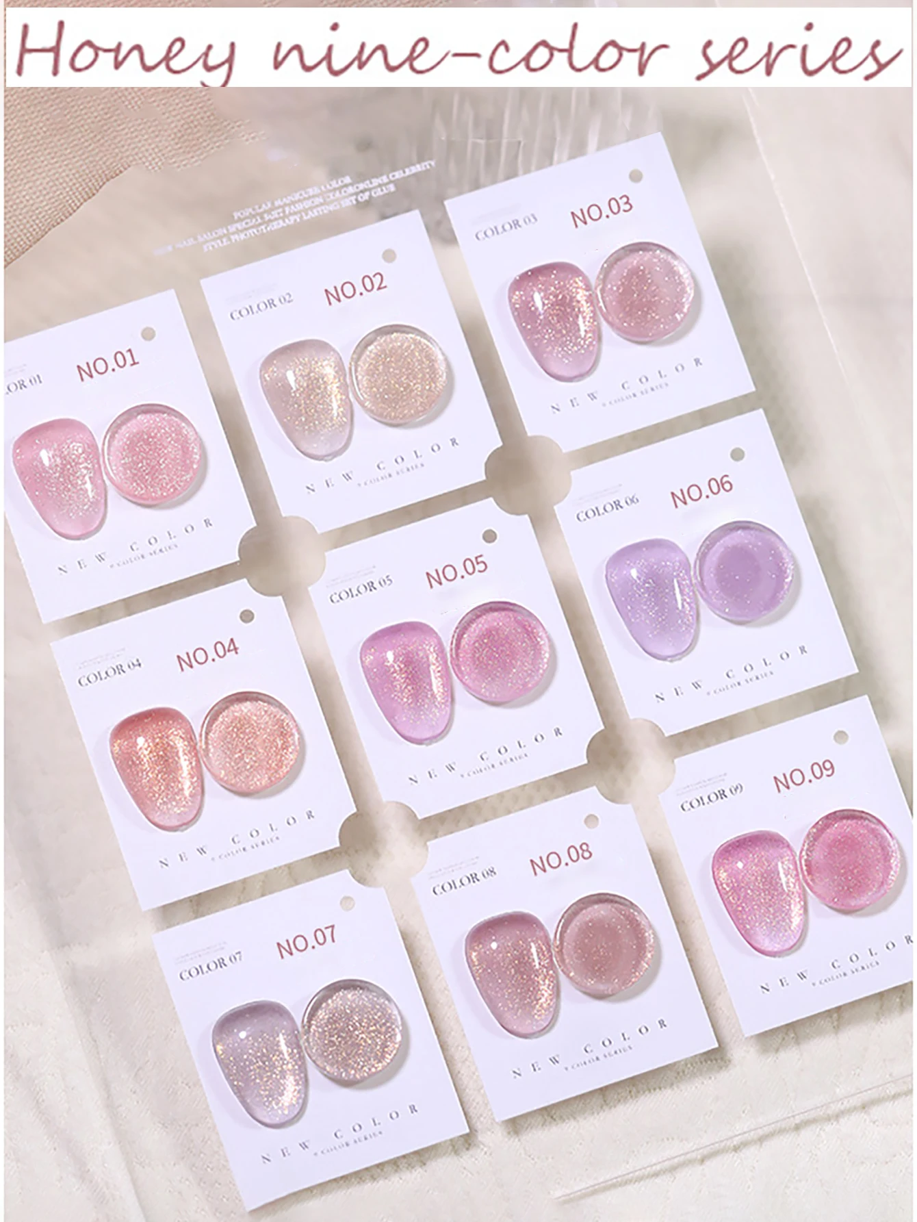 1 قطعة WS 2025 جديد الخريف الشتاء مبيعا الوردي هلام مسمار البولندية الجليد شفافة هلام اللون الجنية بيرليسسينت بريق مسمار الفن #3