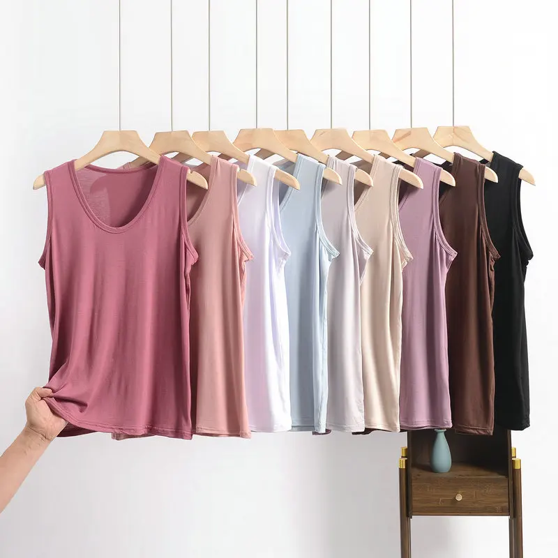 

Plus size XL to 8XL Spaghetti Strap Tank Tops Women's Modal H-Back Design camis solid color sleeveless Tee Tops