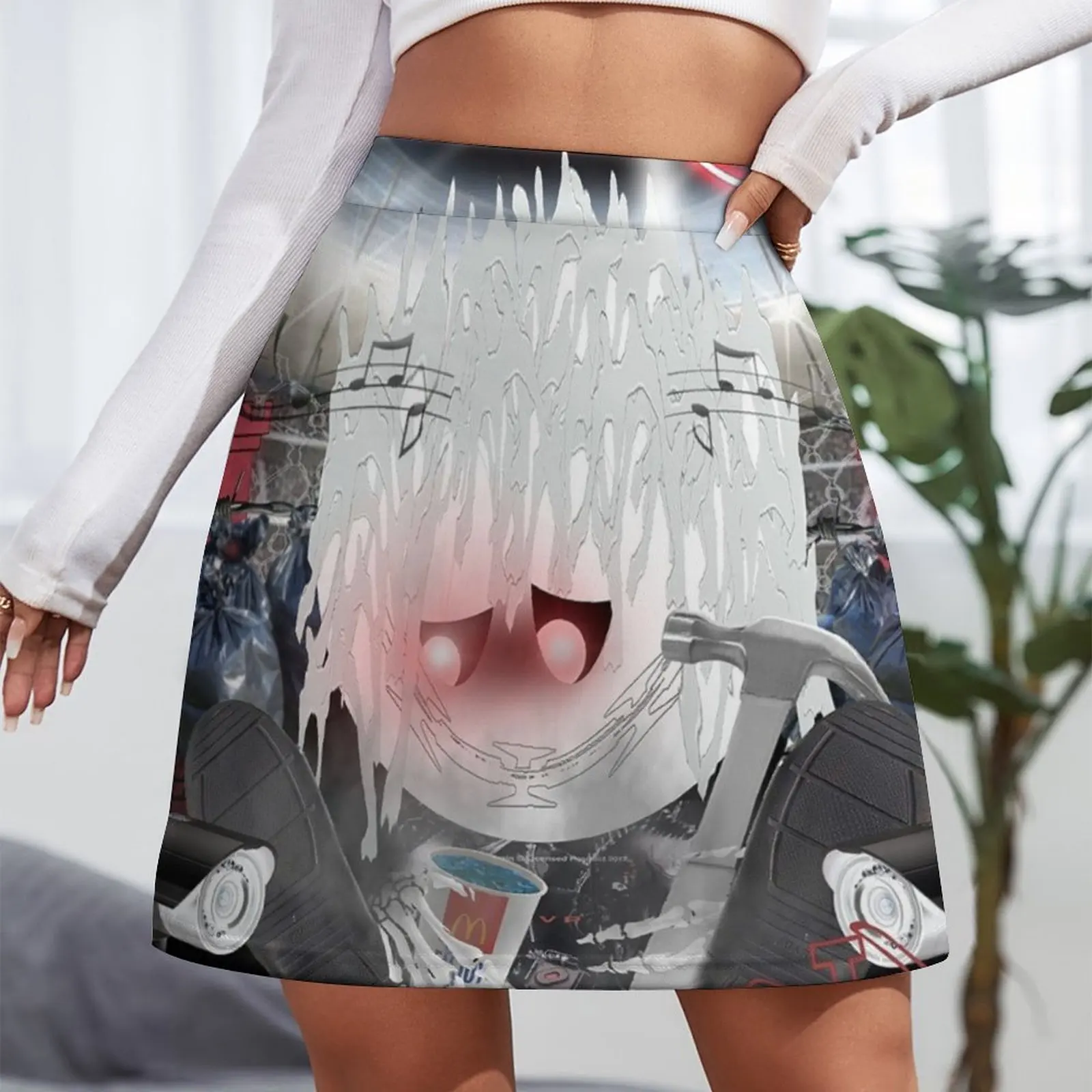 Working on Dying HQ bladee album cover Mini Skirt rave outfits for women korean style clothes women 2023 short skirt for women