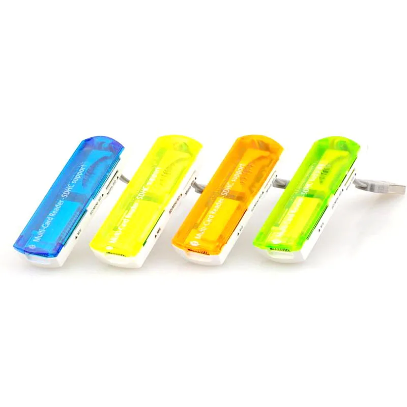 Mini All in 1 USB 2.0 Memory Card Reader for SDHC SD/Mini SD/Micro SD/TF/M2/MS Small Spaceship 4-In-1 Memory Card Reader