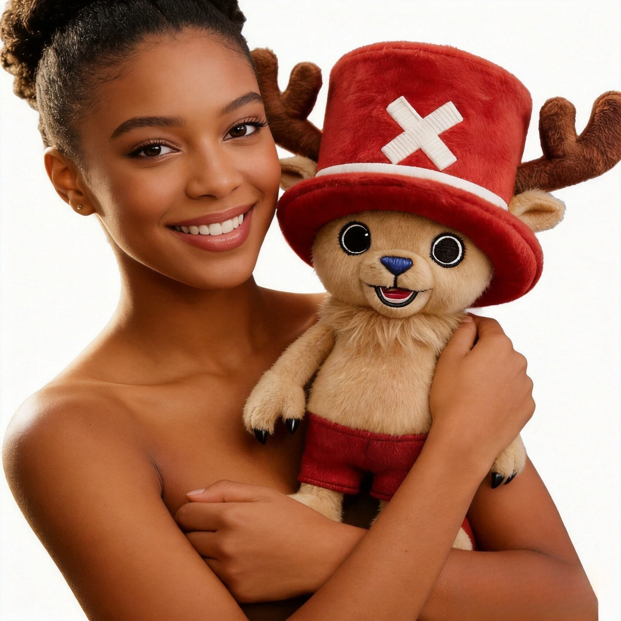 

Anime One Piece Tony Chopper Plush Doll Cute Ship Doctor Deer with Pink Hat Anime Peripherals Toy for Xmas Gifts