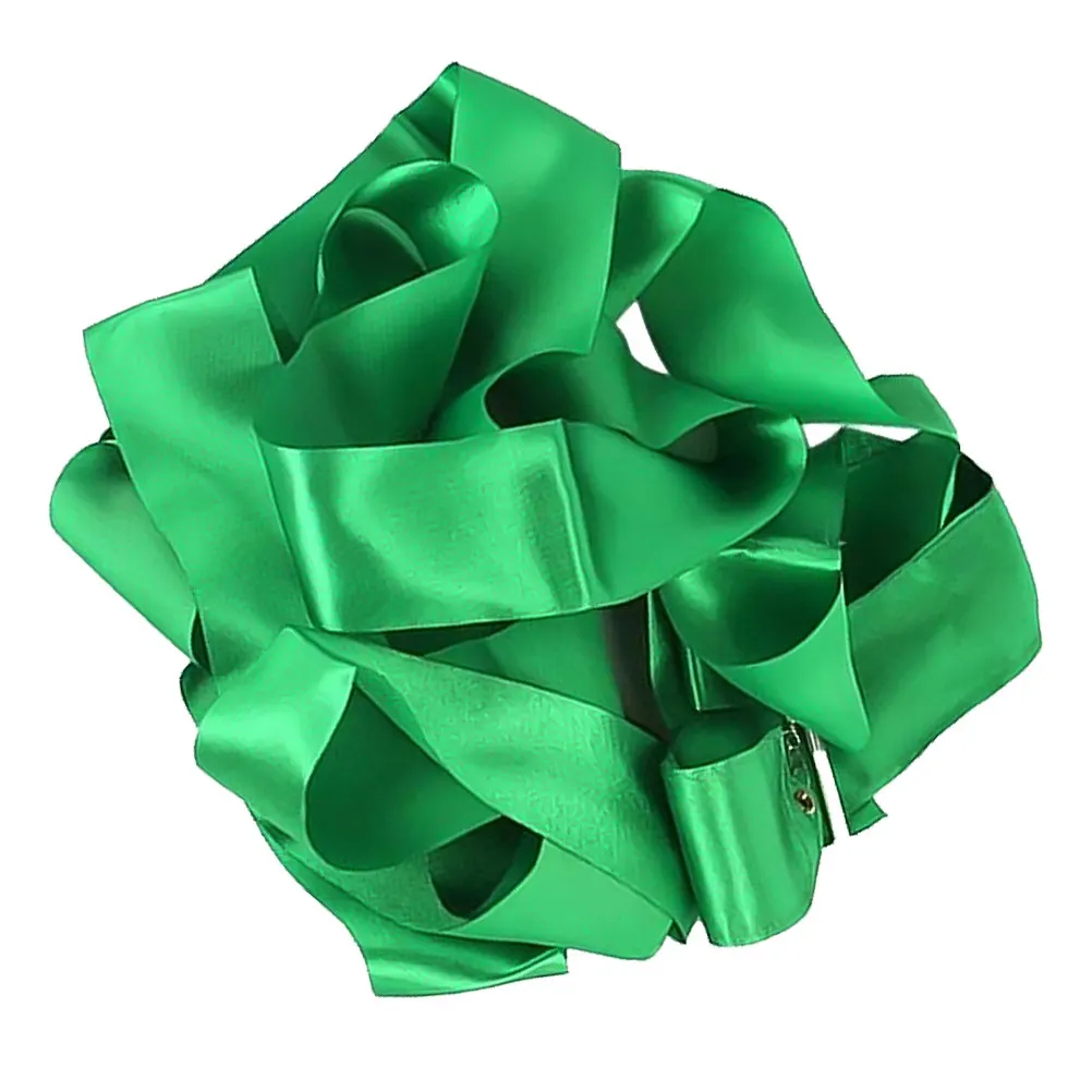 4M Green Gymnastics Ribbon Long Plastic Stick Rhythmic Gym Dance Twirling Streamer Exercise 4M Gym Dance Ribbon
