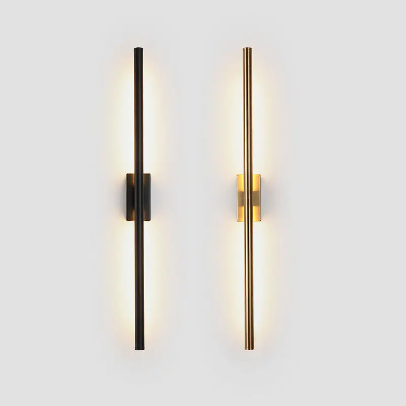 

Indoor LED Sconce Wall Lamp Light for Home Hotel Bedroom Bedside Bathroom Corridor Modern Nordic Mounted Brass Gold Long Stripe