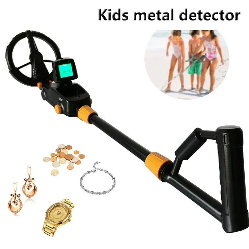 user-friendly MD-1008A Kids' Metal Detector: 5-10cm Depth, Waterproof, for Gold Treasure Hunting & Outdoor Exploration