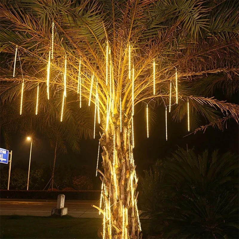 Imagem -02 - Meteor Rain Led String Lights Grupo Lindo Natal Lights Decoração de Ano Novo Casamento Halloween Party Jardim Rua Grupo 2023