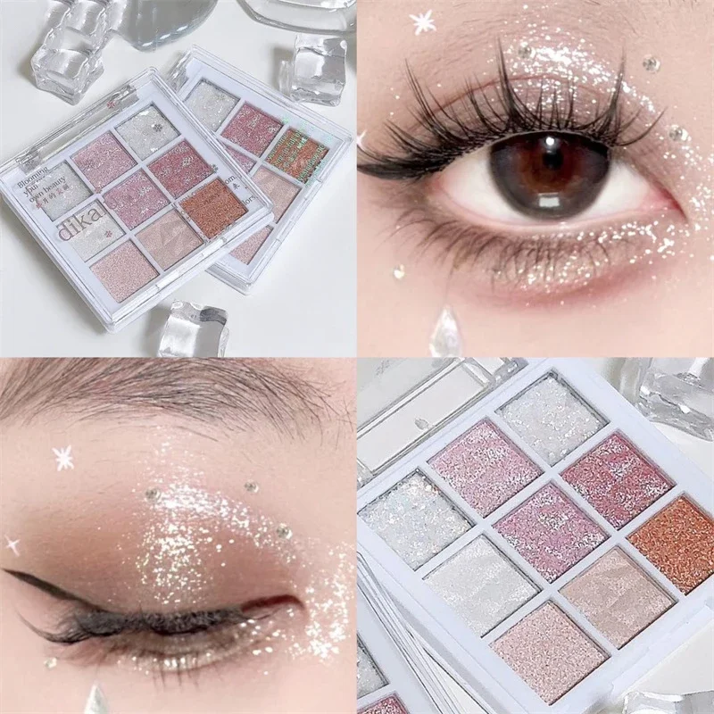 White Eyeshadow Palette Eye Shadow Make Up Palette Glitter Pink Matte Pearlescent Longlasting Eyeshadow Korean Makeup Pigment