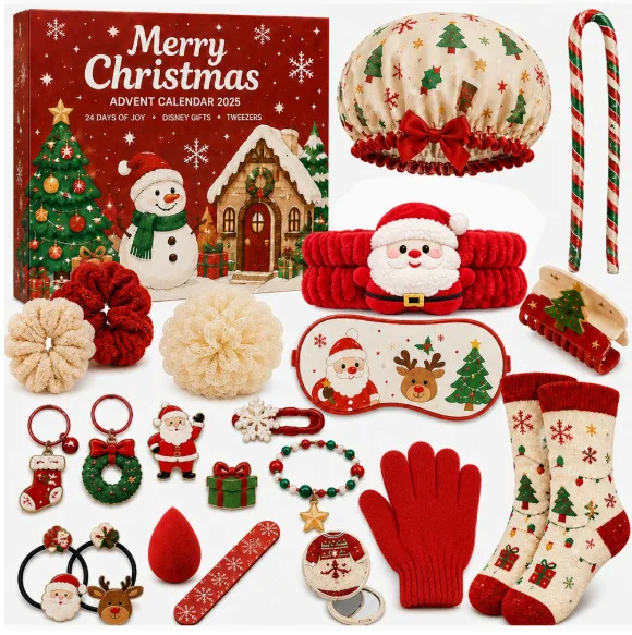 Christmas Advent Calendar 24‑Day Surprise Gift Set, Girls Christmas DIY Blind Box Holiday Surprise Present