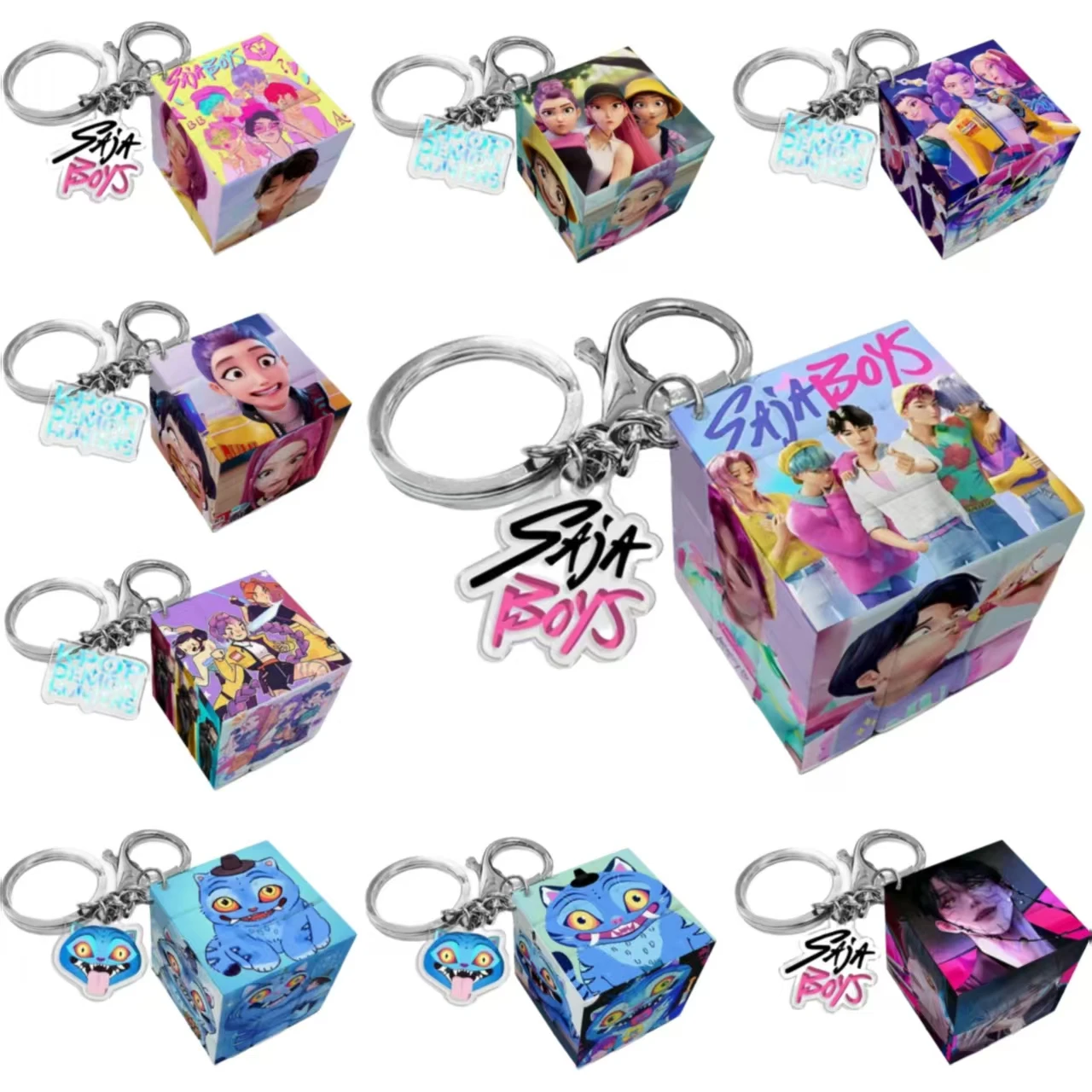 

Брелок Kpop Witch Hunter Group Merch - Shaka Boy Group Blue Big Cat Charm, образовательный кулон в виде волшебного куба 3*3*3 см