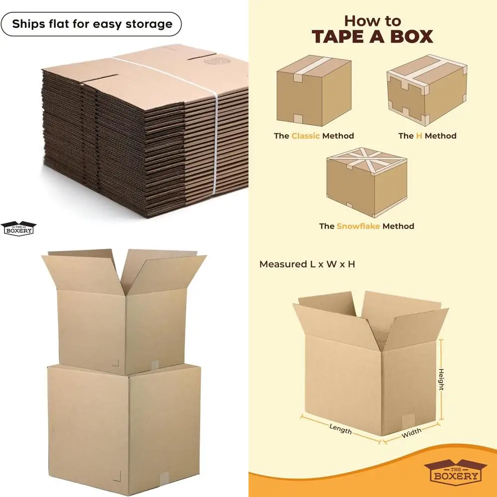 

Набор из 25 коробок из гофрированного картона коричневого цвета, 18x14x14 дюймов, для доставки, упаковки, переезда и хранения - прочные, экологичные, перерабатываемые.