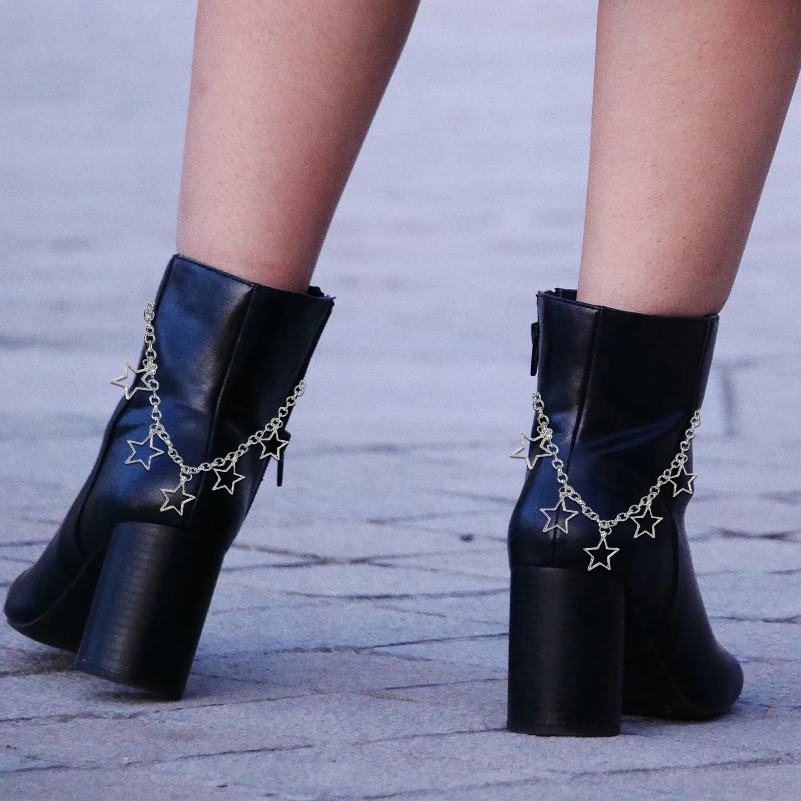 

2pcs Hollow Star Shoe Chains For Sneakers Boots Women Men Zinc Alloy Fashionable Footwear Accessories Decorative Metal Charms