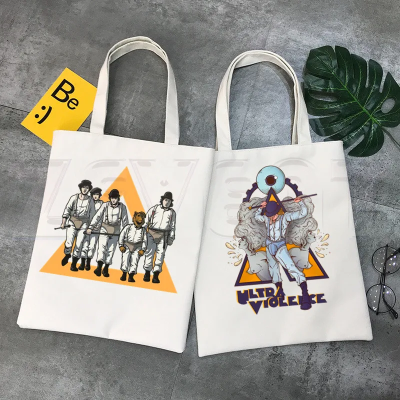 Bolso de mano con estampado de dibujos animados para niñas, bolsa de compras con diseño de película Alex, naranja, Hip Hop, Hipster, informal, a la moda