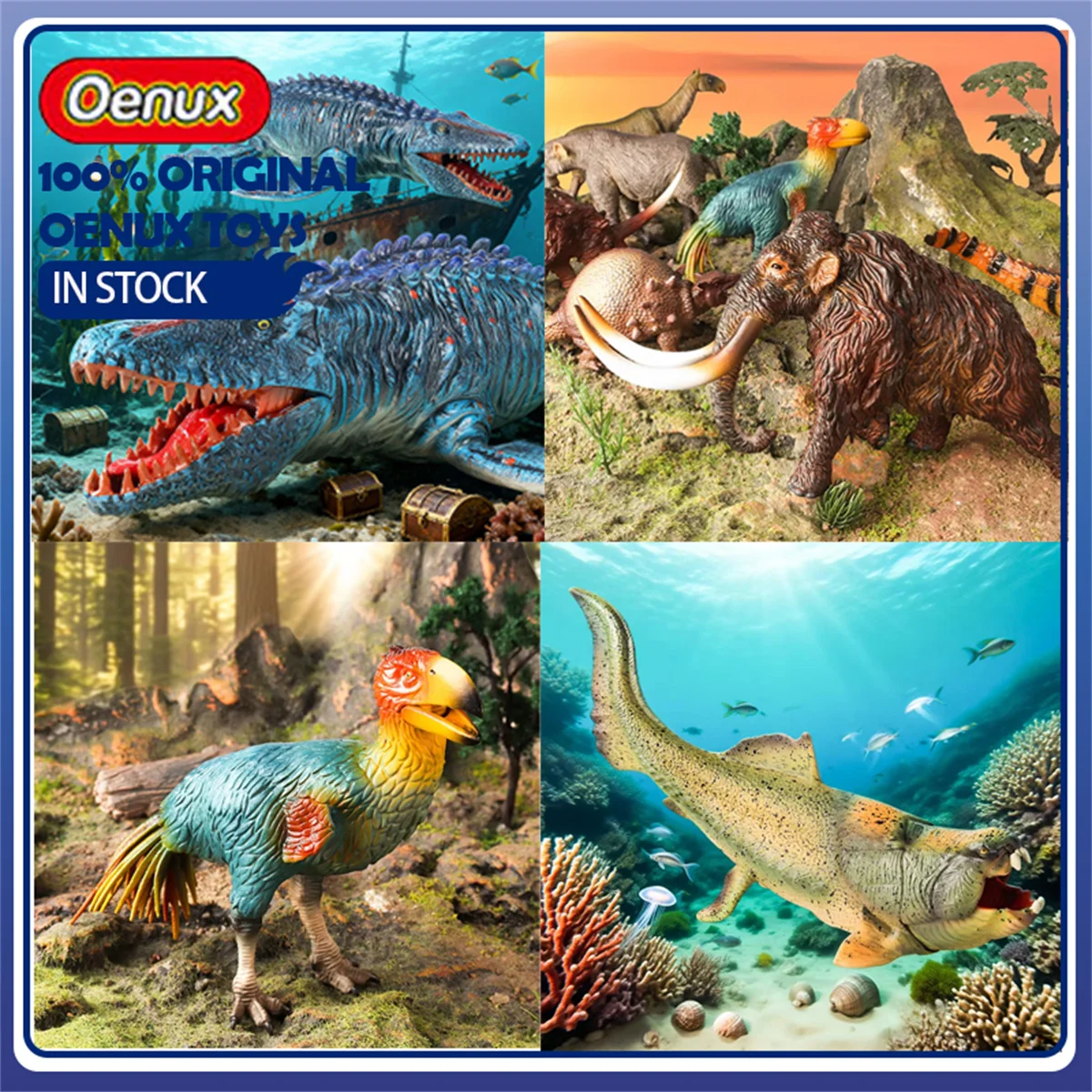 Origineel oud wezen solide model realistisch uitgestorven dieractiefiguren wollig mammoet PVC Smilodon collectie kinderspeelgoed