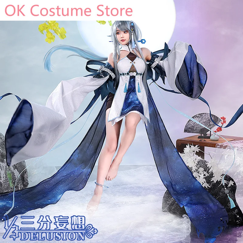 

Аниме! Игровой костюм Genshin Impact Guizhong Haagentus, великолепное платье, костюм для косплея, Женский костюм для Хэллоуина