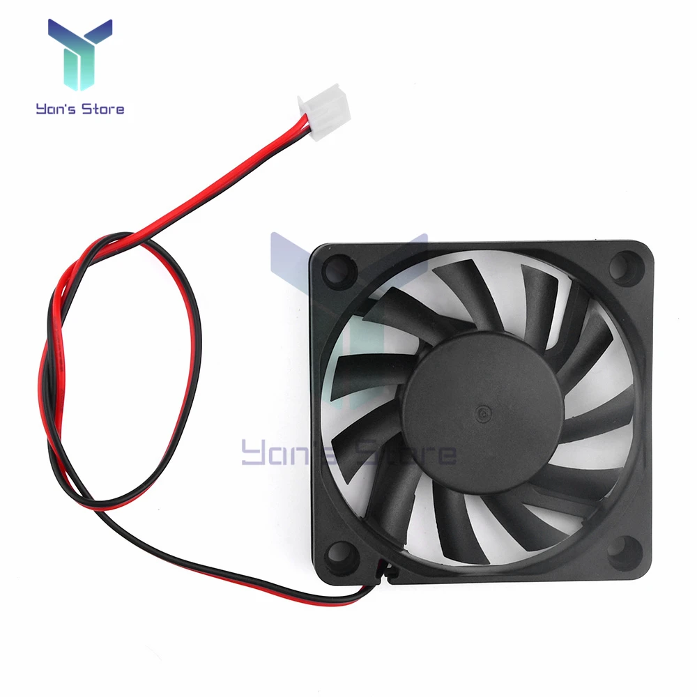 DC6010 5V 12V 24V Cooling Fan Two-Wire Oil Bearing Small Industrial Silent Cooling Fan 0.15/0.2A 3500r/min 60mm x 60mm