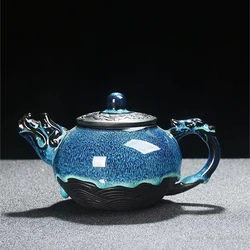 Jianzhan-Kung Fu Tea Set, Chinese Style, Semi Handmade Glaze Color Teapot, Household Items, Ceramics Tea Pot, New, 1Pc