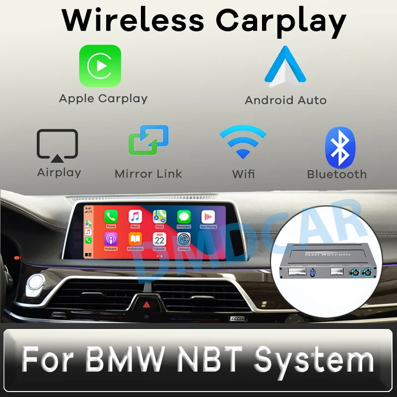 Wireless CarPlay and Android Auto Video interface Box for BMW F20 F21 F22 F23 NBT SystemSupport Mirror Link Aftermarket Camera