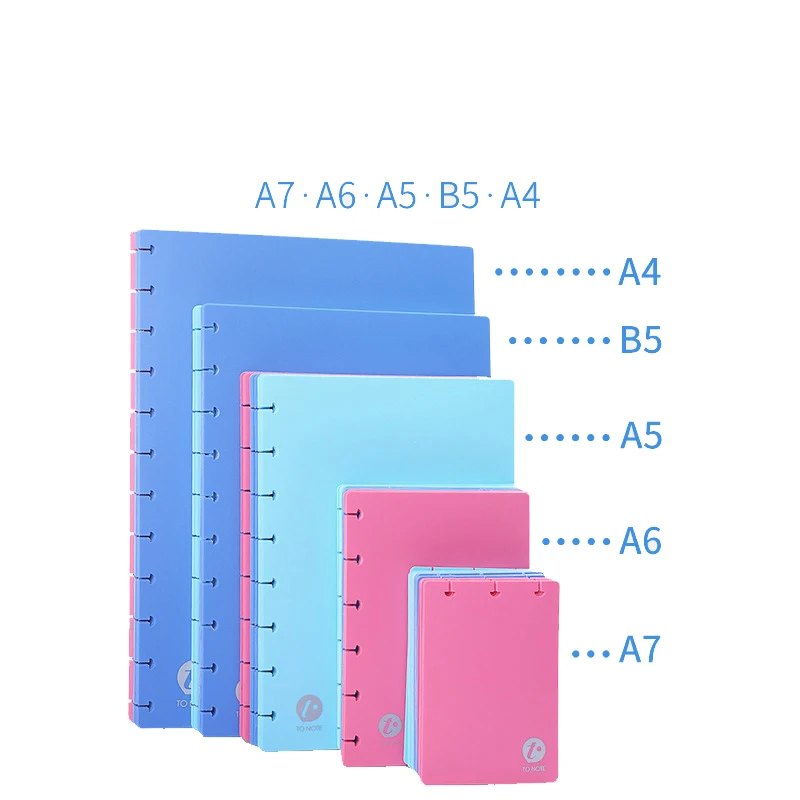 

KW-TRIO A5 Disc Planner Mushroom Hole Cover Binder Notebook Ring Binders Discbind Covers T-shaped Hole Loose-leaf Notebook Cover