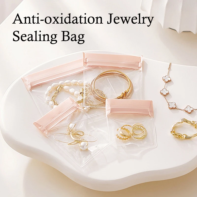 Jewelry Storage Box Sealed Bag Earrings Anti-oxidation Ring Jewelry Transparent Dustproof Storage Bag Necklace Jewelry Album