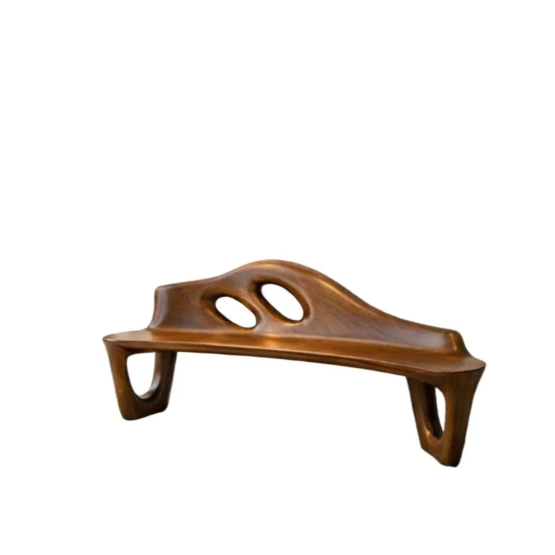 Durable handmade natural solid wood environmentally friendly outdoor courtyard bench custom size carving decoration villa hotel