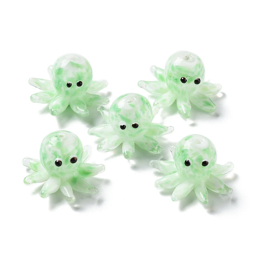 10 PCS Handmade Bumpy Lampwork Beads Strands Octopus Shape for Making DIY Jewelry Earring Necklace Bracelet Charms Supplies