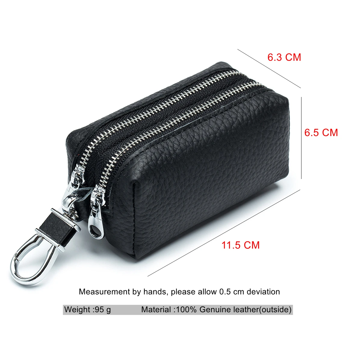 Genuine Leather Purse Bag Keychain Men Women Holder Organizer Pouch Cow Split Car Key Wallet Housekeeper Key Case Mini Card Bag