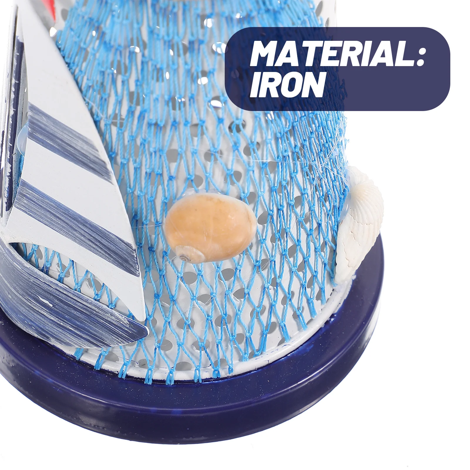 

Iron Lighthouse Holder Mediterranean Desk Decor Nautical Stand For Home Office Living Room Tall Mini