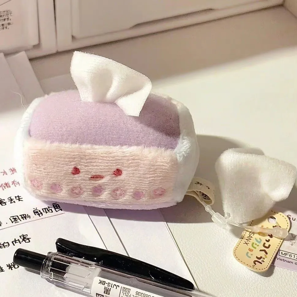 Sumikkogurashi لطيف الأنسجة صندوق أفخم المفاتيح Kawaii أنيمي ألعاب من القطيفة محشوة Bagchain حقيبة مدرسية قلادة أفخم اكسسوارات هدية