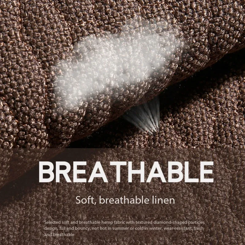 New Linen Fabric Car Seat Cover Four Seasons Universal Breathable Leather Linen Car Seat Cushion Protecto