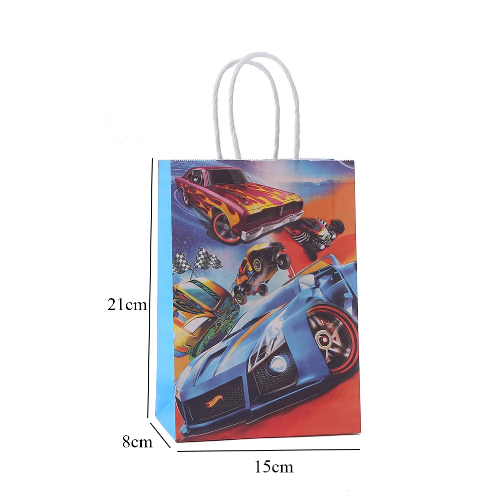 Sacs cadeaux College Hot Wheels avec papier Twist Foy, sacs cadeaux de voiture, impression de monstres, sacs cadeaux anxieux pour faveur de fête