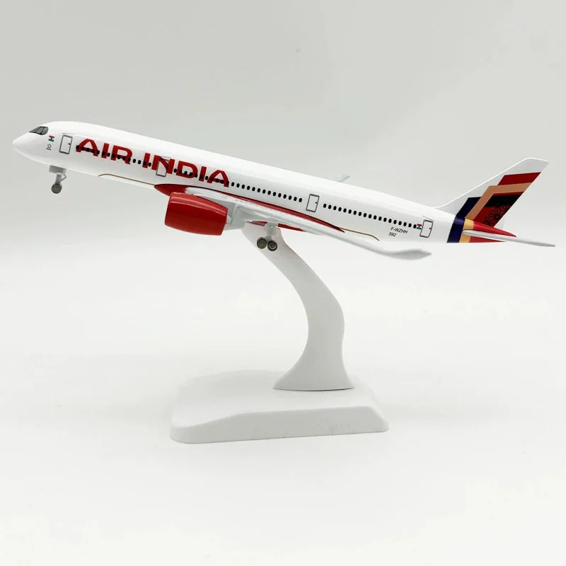 Replica Diecast Air India Airlines 20 cm A350 Modello 350 Aereo in metallo Aereo Aereo Aereo Materiale in lega 1:400 Modello giocattolo