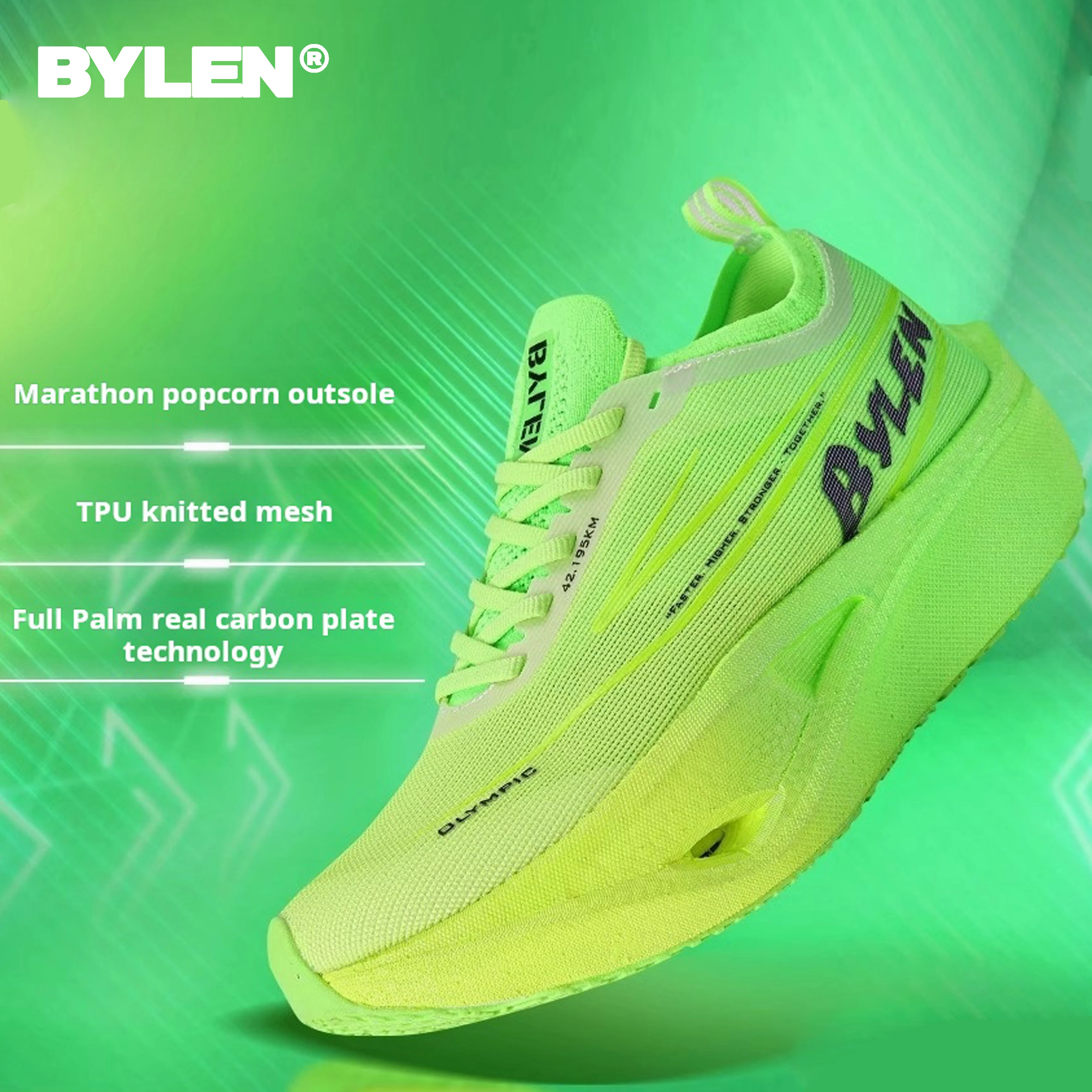 

BYLEN 2025 Carbon Plate Marathon Running Racing Shoes Men Professional Stable Support Shock-relief Ultra-light Rebound Sneakers