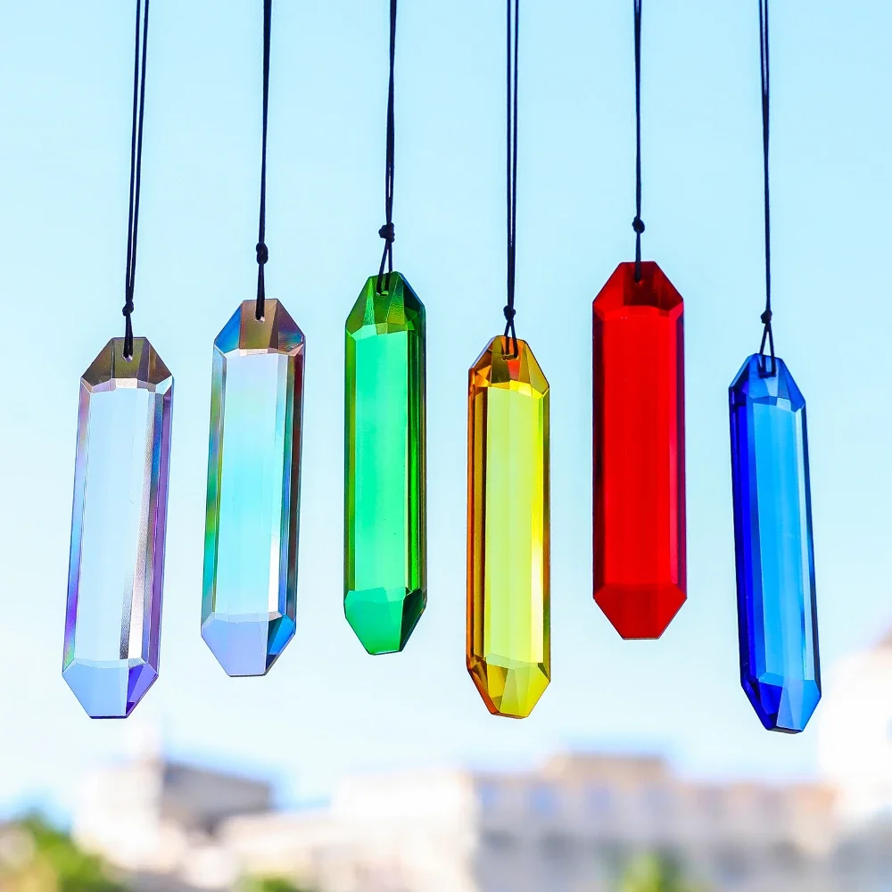 

Camal 1pcs Crystal Reflection 120mm Rainbow Suncatcher Faceted Glass Chandelier Prism Replacement Pendant Window Hanging Decor