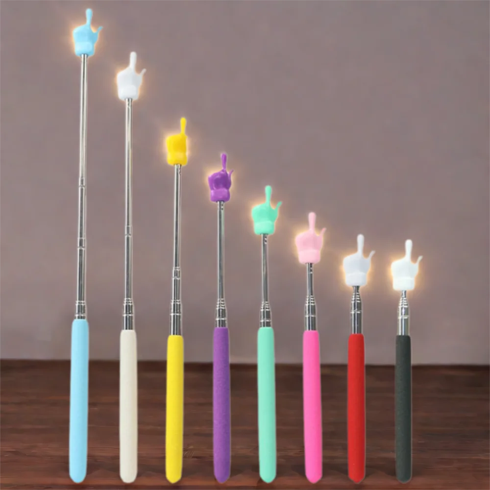 تلسكوبي قضيب إصبع تصميم السبورة مؤشر التدريس عصا الفولاذ المقاوم للصدأ يده مقدم إصبع القراءة العصي رائجة البيع #1