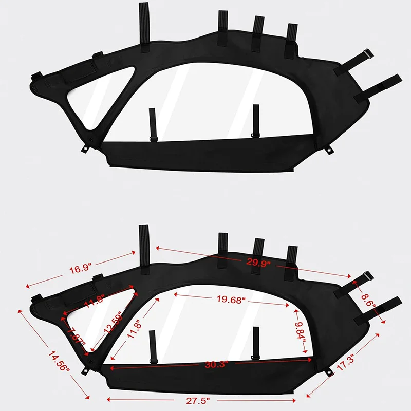 X3 Soft Upper Door Set Kit UTV Soft Cab Doors Top Enclosure For 2017-2025 Can Am Maverick X3 2-Seater Models