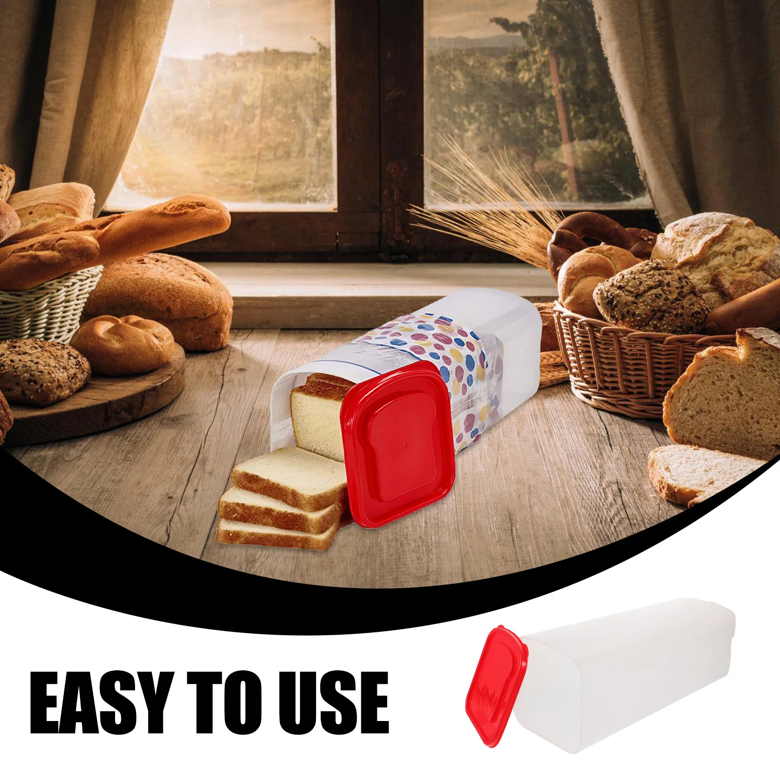 

Containers Counter Loaf Bread Containers Storage White Reusable Bread Container Sealed Kitchen Pantry ganizer