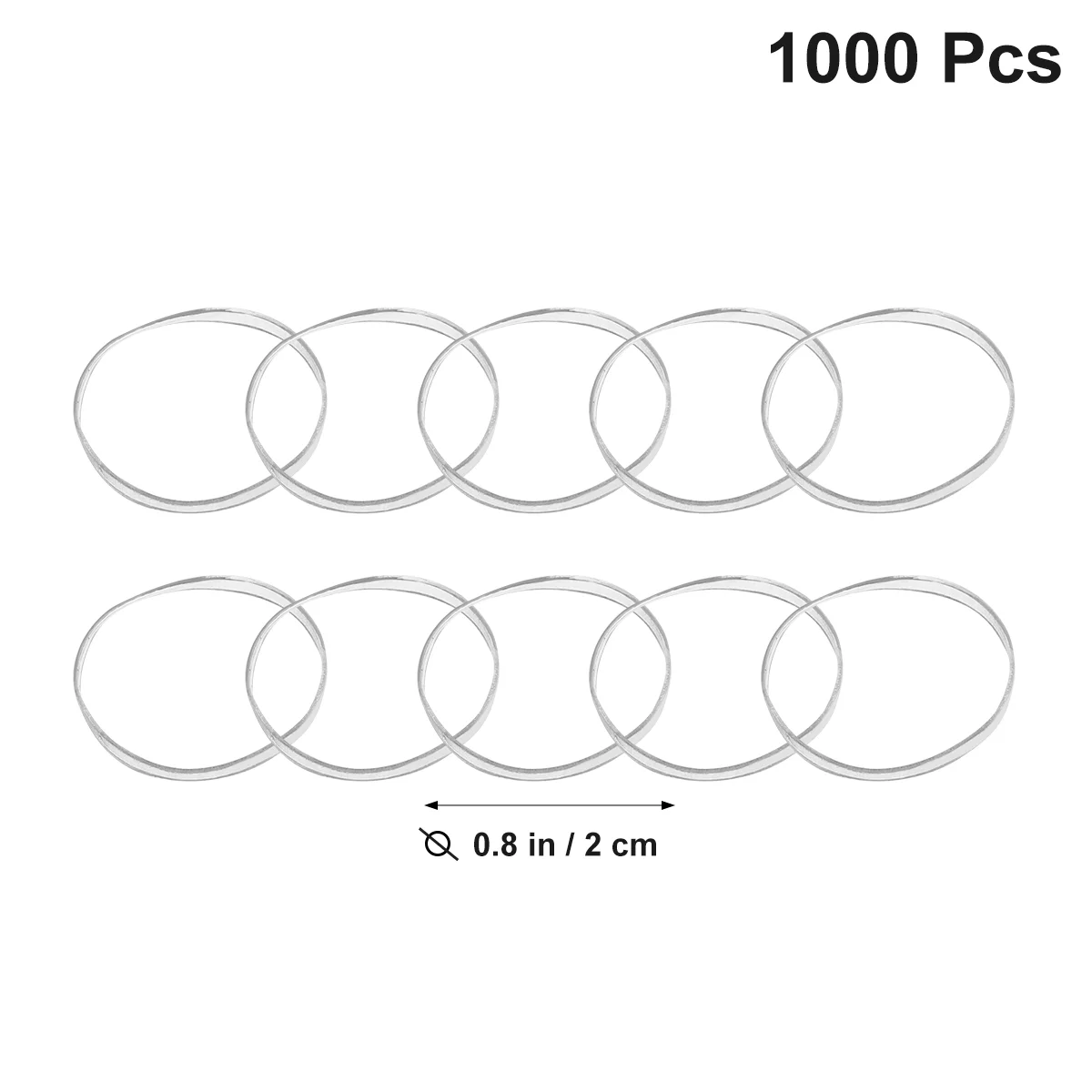 PIXNOR 1000pcs Disposable Elastic Bands Hair Rubber Bands for Kids Hairstyle (White) Rubber Bands for Hair