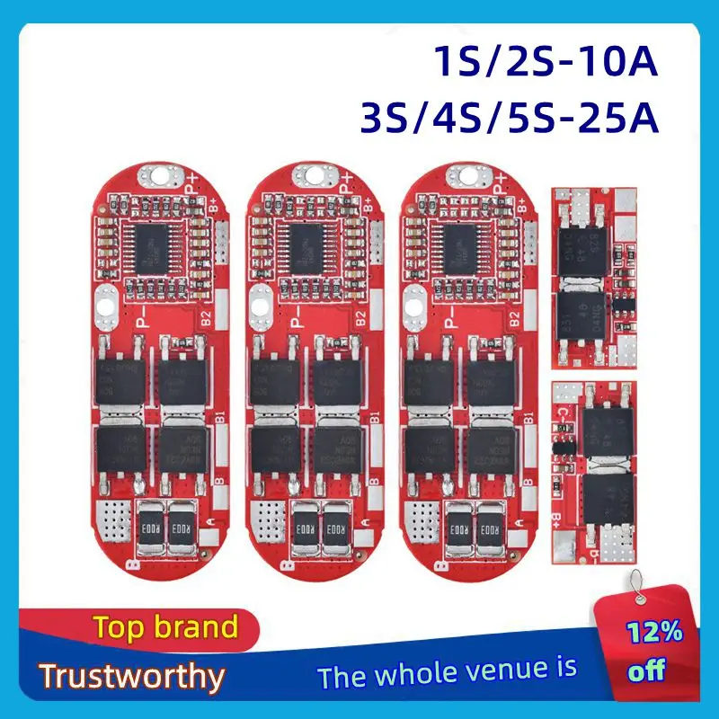 TZT Bms 1s 2s 10a 3s 4s 5s 25a Bms 18650 Li-ion Lipo Lithium Battery Protection Circuit Board Module Pcb Pcm 18650 BMS Charger