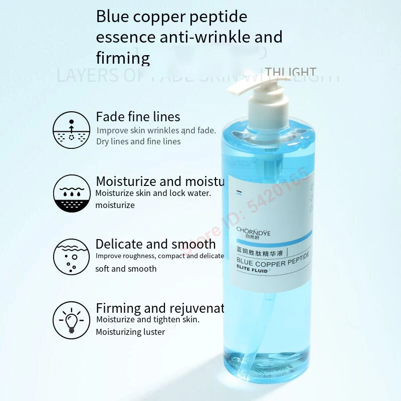 500ML GHK‑Cu Serum Blue Copper Hydrating Age-Defying Serum Rejuvenates Repairs Skin Barrier Improves Elasticity