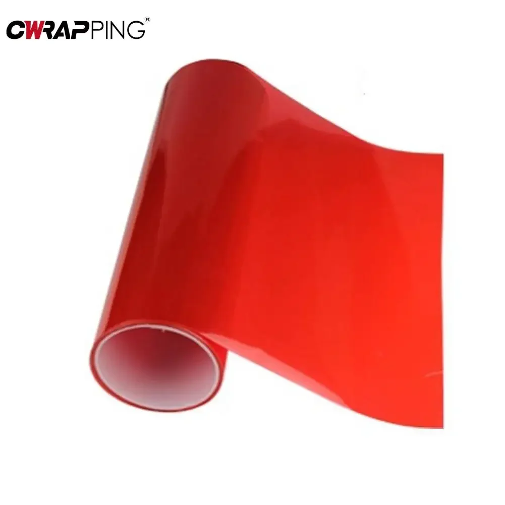 Red Car Light Film Fog Light Headlight Taillight Tint Vinyl Decal Sheet Sticker Auto Body Film Cover Universal Car Accessories image 5