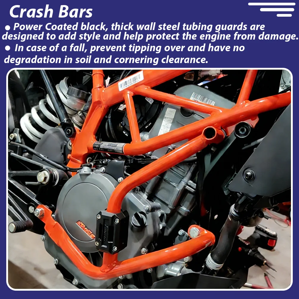 For KTM Duke390 Duke250 Duke200 Crash Bar Engine Guard Frame Bumper For Duke 390 250 200 2017-2023 Motorcycle Fall Protection