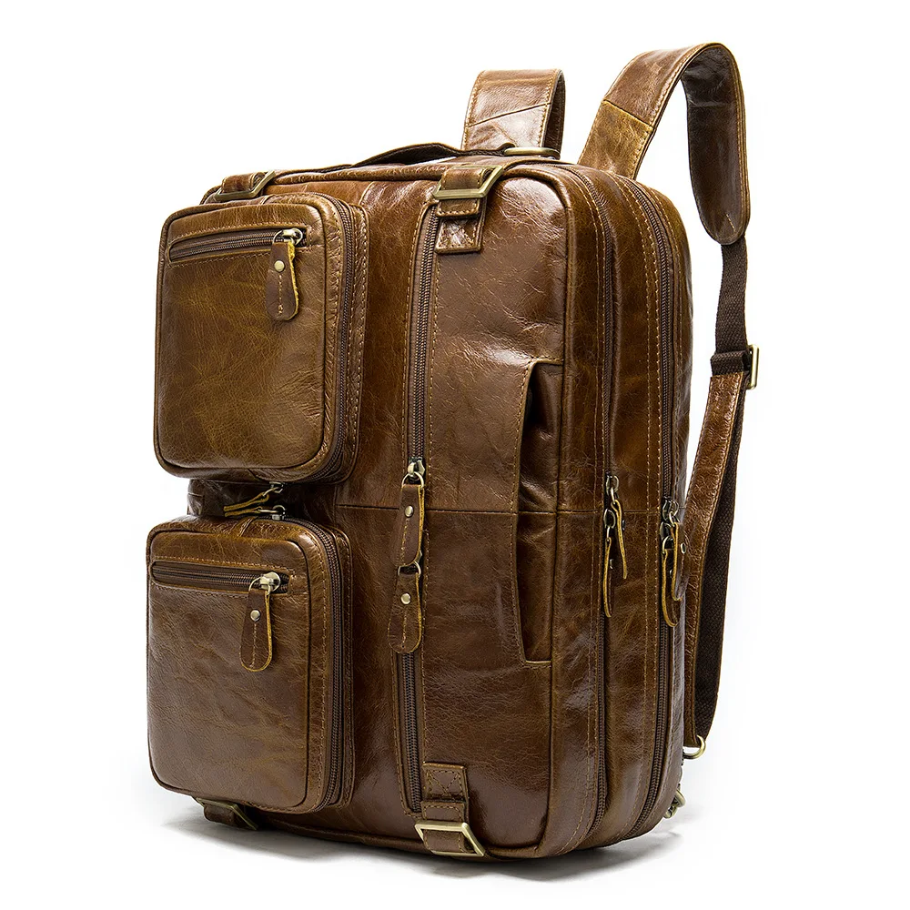 Borsa a tracolla valigetta in pelle nera di marca formale Desinger per borsa per notebook portatile Borsa tote in vera pelle Bagpack 3 in 1