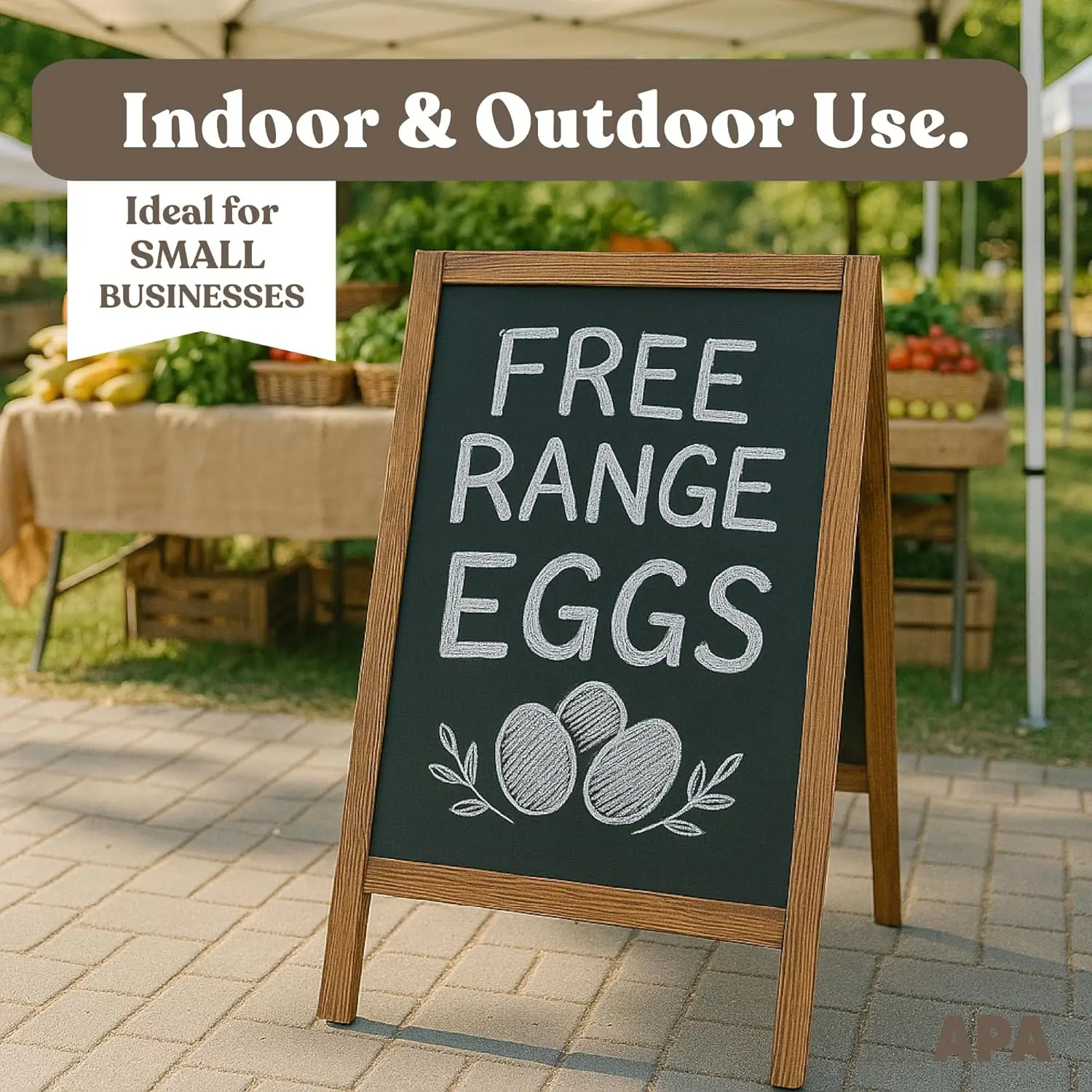 Double-Sided Magnetic Chalkboard A-Frame Sign with Eraser & Chalk - 20x40 Inches for Restaurant Business Wedding