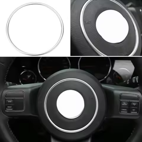 Silver Steering Wheel Center Trim Ring for Jeep Wrangler Patriot Compass &ndash; Adds a Touch of Elegance Premium Material