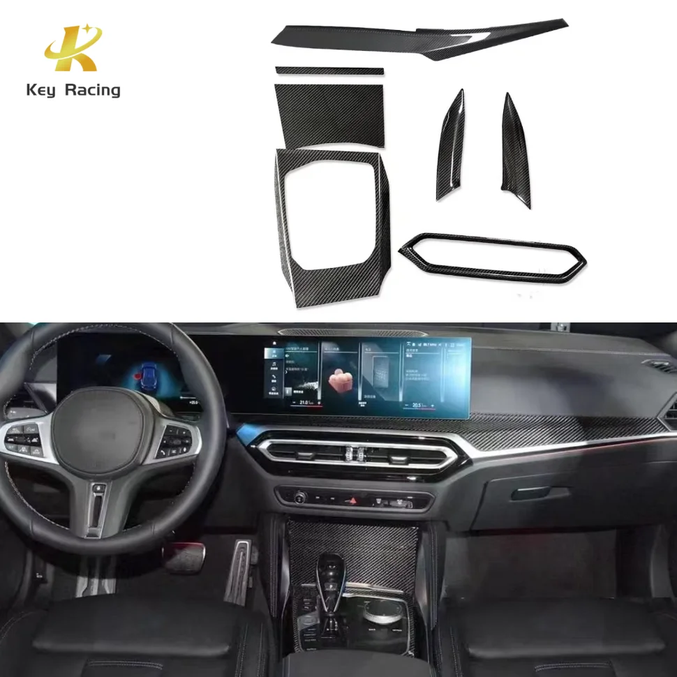 For BMW 3 Series 4 Series G80 G82 M3 M4 Paste Style Interior Accessorie Dry Carbon Fiber Central Console Dashboard