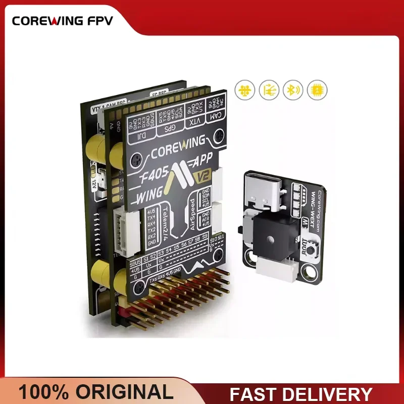 COREWING F405WING V2 Flugsteuerung mit ArduPilot-Unterstützung, App-Management, Strommodul für RC-Flugzeuge, Starrflügler und Quadcopter