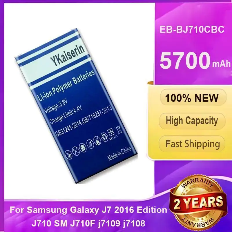 

Аккумулятор мобильного телефона EB-BJ710CBC 5700 мАч для Samsung Galaxy J7 2016 Edition J710 SM J710F j7109 j7108 EB BJ710CBC